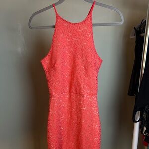 Soprano neon pink lace mini dress